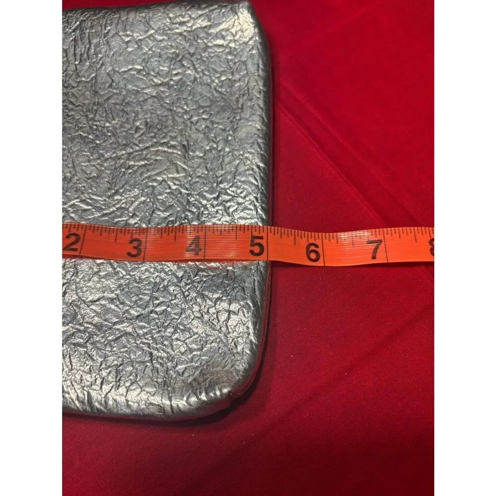 IPSY Silver Metallic Textured Zip Pouch